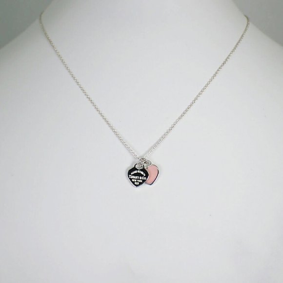 TIFFANY 925 enamel return to double heart tag pendant - Picture 2 of 7